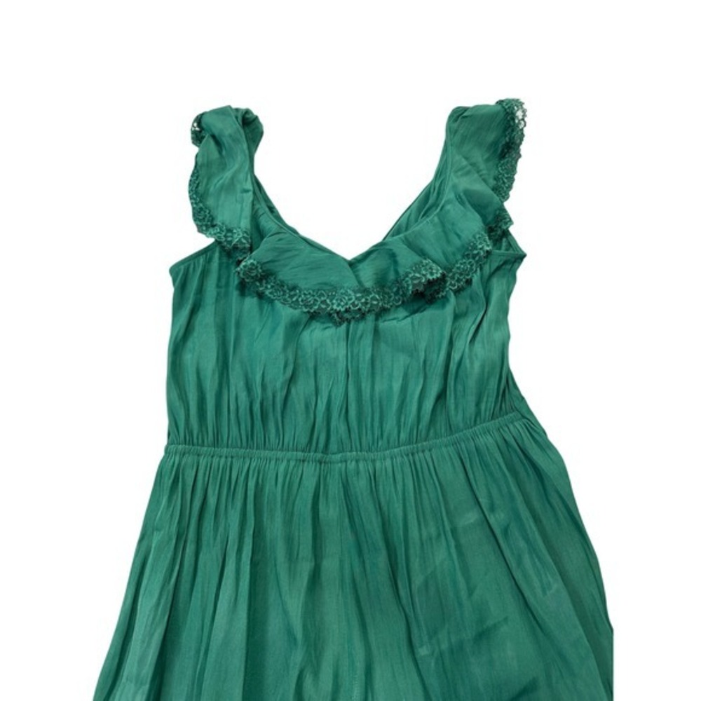 Universal Thread Womens Medium Green Ruffle Lace Trim Sleeveless Maxi Dress NEW - Picture 9 of 11